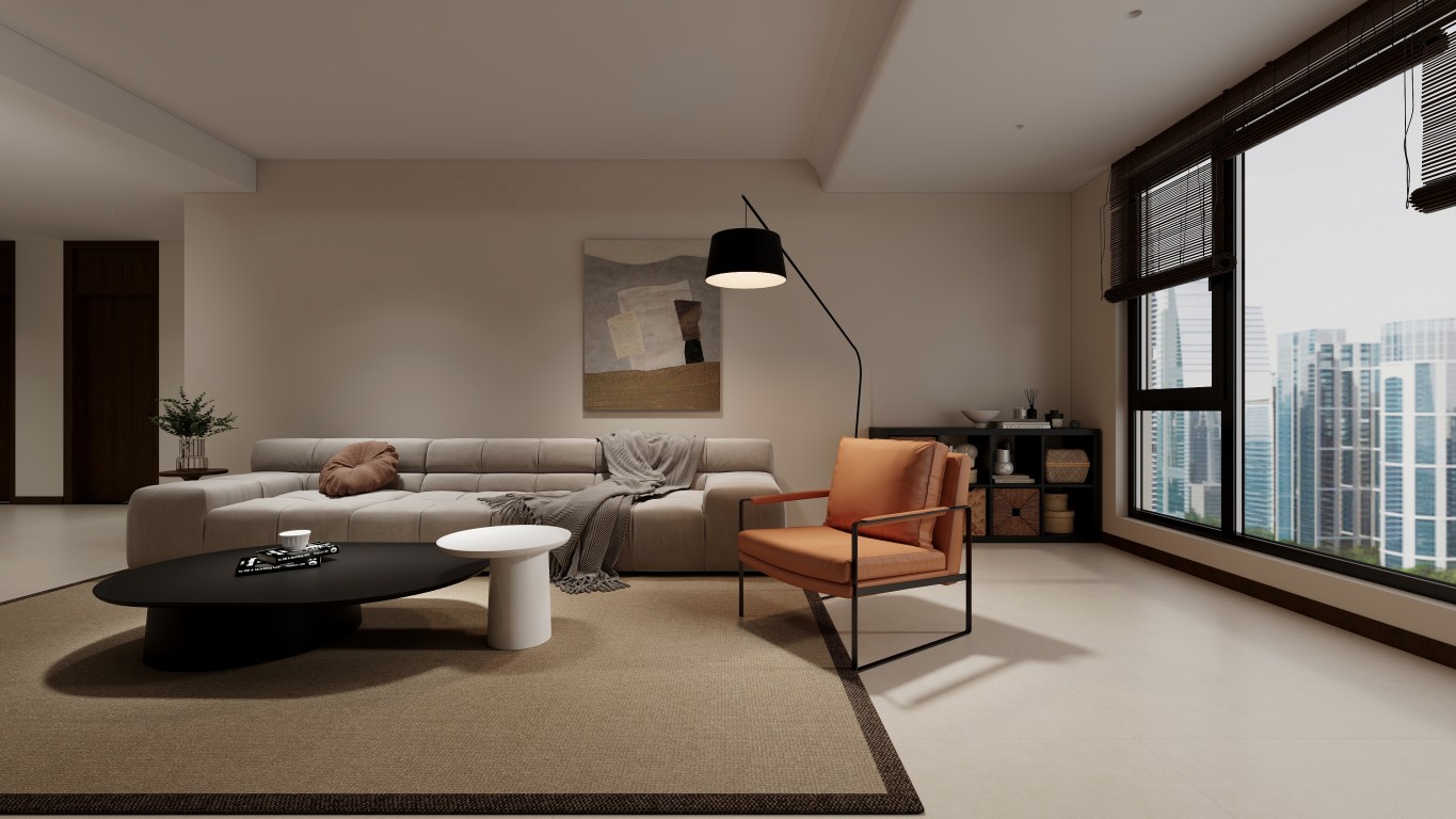 140平4室中古风之家-卡农水泥